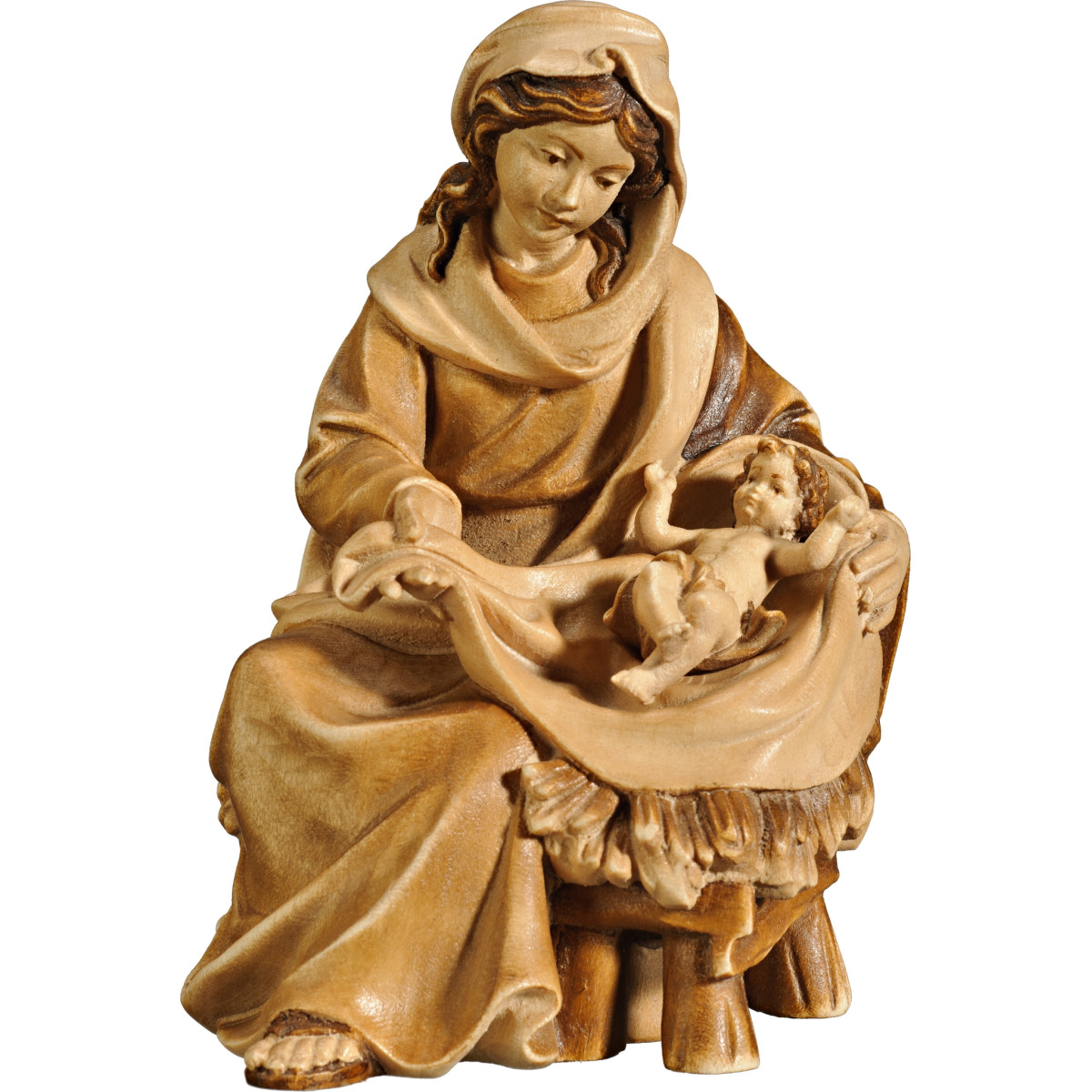 María sentada con Niño Jesús